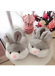 Women Fluffy Women Slippers Cute Cartoon Pink Rabbit Couples Fur Slides Bedroom Indoor Warm Rabbits Plush Ladies Casual Shoes loro piana shoes