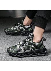 Men's Running Shoes Breathable Fashion Mixed Color Camouflage Sneakers Air Mesh Increase Shock Absorption Casual Sneakers