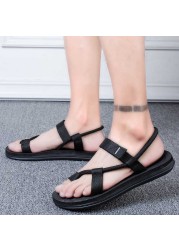 Men Sandals Summer Beach Outdoor Slippers Personality Indoor Couple Casual Shoes Black Velcro Non-slip Men Flip Flop Pantuflas