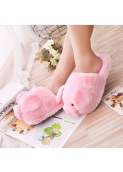 Women lovely flip flop cute pig girls hape home floor soft stripe slippers women's shoes winter spring warm shoes chaussure femme