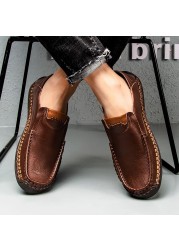 Handmade casual men's shoes men's shoes comfortable style lace-up men's loafers shoes men loafers large size 48