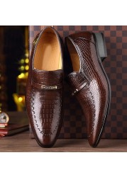 2021 new men's casual shoes classic low-cut embossed leather shoes comfortable business dress shoes man loafers plus size 38-48