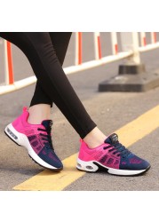 Fashion Women Lightweight Sneakers Outdoor Sports Breathable Mesh Comfort Running Shoes Air Cushion Lace Up