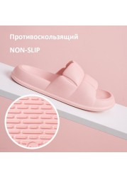 Super Soft Home Platform Slippers Comfortable Soft Bottom Non-slip Bath Shoes EVA Light Slides Couple Indoor Flip Flops