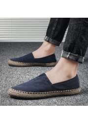 High Quality Men's Espadrilles Flat Canvas Shoes Hemp Loafers for Driving, 2020