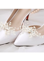 1pc Simulated Pearl Shoe Buckle Floral Beads Elegant DIY High Heel Charms Women Shoes Clips Buckle Fashion Sandals Decoration