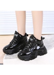 TYDZSMT 2022 Sneakers High Heels Chunky Platform Winter Flex Sneakers Women Fashion Female Sneakers Black Wedges Shoes Women