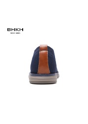 BHKH 2022 Breathable Knitted Mesh Casual Shoes Lightweight Smart Casual Shoes Office Work Shoes Men's Shoes