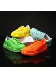 2022 Fashion Women Sneakers Vulcanized Shoes Lover Lace-up Casual Shoes Orange Basket Shoes Breathable Walking Sewing Men Flats