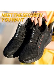 Men's safety shoes anti-smashing anti-puncture safety shoes breathable work shoes lightweight steel toe cap protective