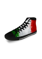 Italy Italian Italy National Flag Casual Canvas 3D Print High Top Canvas Fashion Funny Shoes Men Women Breathable Sneakers