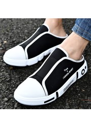 2021 summer new chef shoes for men canvas shoes breathable creativity lazy slippers men's shoes outdoor non-slip casual shoes