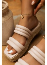 2022 summer new round head flat slippers women thick-soled hemp rope shoes big tide beach sandals