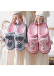 Winter Warm Slippers Polyester Cotton Women Home Shoes Lovely Non-slip Indoor Slides Corduroy Couple Slippers Women's Shoes