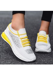 Flat Women's Shoes Plus Size 35-43 Fashion Lace-up Mesh Breathable Hot Drill Socks Casual Women Sneakers Running Women's Shoes