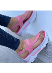 Women's Platform Wedges Sandals Ladies 2022 New Summer Sandals Buckle Non-slip Beach Sandals Plus Size 35~43 Sandalias Femininas