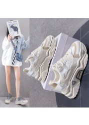 2022 new summer Harajuku breathable mesh spring and autumn popular women's casual sports shoes thick-soled shoes four seasons