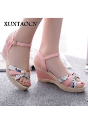 New shoes women sandals summer wedge sandals 2022 women shoes bohemian fashion classic buckle non-slip sandals women shoes