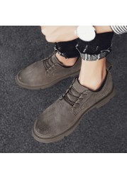 Men's shoes genuine leather casual shoes men high quality male flats casual sneakers retro tooling shoes