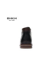 BHKH 2022 Autumn/Winter Men Boots Lace-up Ankle Boots Smart Business Office Work Dress Formal Shoes Men's Shoes