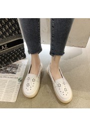 lucifer fashion hollow out loafers women 2022 summer comfortable soft sole casual shoes woman round toe platform flats mujer