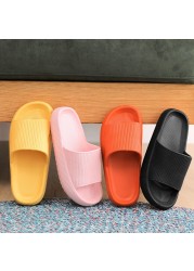 Thick platform slippers women indoor bathroom slides soft eva comfortable anti-slip home floor slippers ladies summer shoes men