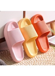 Rimocy Thick Sole Home Women Slippers Soft Summer Slides Non-slip Woman Flat Heel Comfortable Sandals Flip Flops Female