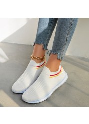 2022 women's vulcanized shoes spring and autumn new women's thick-soled sports shoes solid color slip-on ladies casual shoes