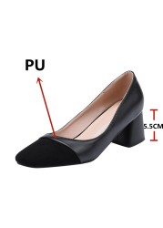 FEDONAS 2022 Women Pumps Basic Mature Office Ladies Pumps Thick High Heels Round Toe Casual Shoes Woman