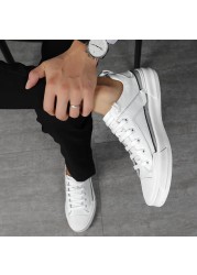 Men White Sneakers Men Casual Shoes Leather Handmade Breathable Mens Shoes Luxury Brand Mens Loafers Moccasins Adults