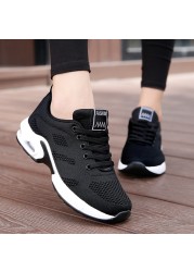 2021 new cushion casual running shoes flying woven sports lightweight wear-resistant breathable student mesh women's shoes