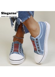 Trainers Canvas Flat Shoes Women Running Shoes Vulcanizing New Women Spring Autumn Sneakers Ladies Casual Sneakers Big Size 43