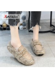 2022 Fashion Women Moccasin Shoes Casual Women Sneakers Autumn Loafers Flats Fur Loafers Slippers Flats Toe Shoes