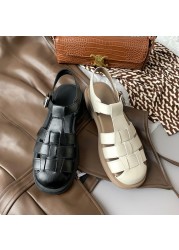 JOVONO 2022 New Arrivals Women Genuine Leather Sandals Buckle Summer Ins Shoes For Woman Fashion Daily Women's Shoes Size 34-39