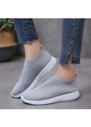 Rimocy Breathable Air Mesh Knitted Sneakers Women 2022 Spring Summer Plus Size Ladies Flats Comfortable Soft Casual Shoes Woman