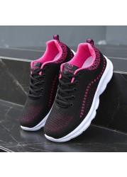 Ladies Mesh Breathable Comfortable Sneakers Soft Sole Running Shoes Outdoor Leisure Shoes Travel Shoes