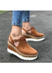 Women's platform sandals, flat shoes, solid color, casual style, fashionable, summer 2021