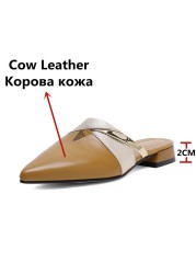 FEDONAS Women Sandals Genuine Leather Spring Summer Brand Fashion Shoes Woman Pointed Toe Office Pumps Mules Shoes