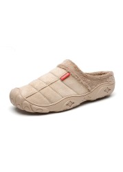 ZYYZYM-Men's Plush Slippers, Fall/Winter, Warm, Fashionable, Lightweight, Indoor, Semi-trailer, Cotton, Large 39-46 EUR