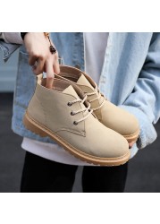 2021 Spring Thick Men's Snow BootsTrendy All-match Retro British Style Warm Non-slip Ankle Boots Same Style Factor Boot Men