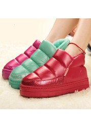 New Women Plush Ankle Boots Fashion Waterproof Winter Warm Fur Snow Boots Casual Flat With Socks Woman Botas De Mujer