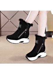 snow boots women 2021 winter high boots plush warm boots plus size easy wear girl shoes white zip female boots hot