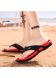 Summer large size youth slippers men's massage non-slip cool outside flip flops breathable thick-soled toe sandals