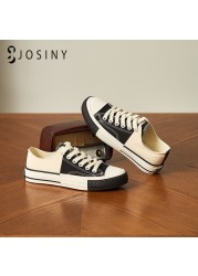 JOSINY 2022 Women's Sneakers Women's Casual Shoes New Korean Version Student Sports Color Blocking Canvas Shoes