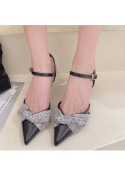 Rimocy Elegant Ladies Crystal Pointed Toe Pumps Sexy Thin High Heels Wedding Shoes Woman Spring Summer Slingbacks Sandals Women