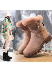 Ladies Snow Boots 2021 Winter New Style Plus Velvet Thick Plush Keep Warm Martin Boots For Women Plus Size Ankel Boots Fur Socks