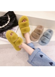 Home Slippers Women Winter Slippers Female Plus Size 42 Flat Bottom Indoor Keep Warm Flip Flop Spring And Autumn Women's Shoes