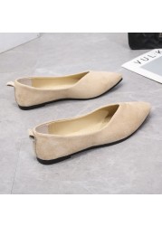 Slip On Women Flats Shoes Candy Color Pointed Toe Female Loafers Large Size Shoes Women Spring Flock Ladies Ballet Flats