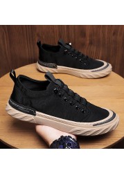 Men Canvas Sneakers 2022 Ice Silk Pedal Casual Canvas Shoes Breathable All-match Lace Shoes монскаровседневнарннананананананоненаноненнн