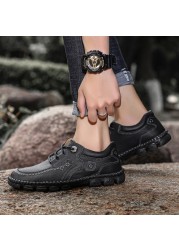 2021 spring and summer men's shoes outdoor sports shoes breathable non-slip casual men's shoes flat bottom shoes lace up